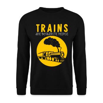 Modeleisenbahn Eisenbahn Lokführer - Unisex Pullover - Schwarz - Vorne - Alina (178cm) & Michal (187cm)
