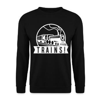 Railway Train Steam locomotive Trains Train driver - Unisex Sweatshirt - black - Front - Alina (178cm) & Michal (187cm)