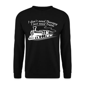 Railway, train driver, train, steam locomotive, trains - Unisex Sweatshirt - black - Front - Alina (178cm) & Michal (187cm)