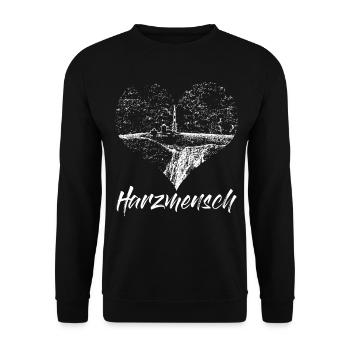 Harz Wandern Harzer Herz Brocken - Unisex Pullover - Schwarz - Vorne - Alina (178cm) & Michal (187cm)