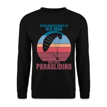 Paragliding Paraglider Retro Gleitsegeln - Unisex Pullover - Schwarz - Vorne - Alina (178cm) & Michal (187cm)