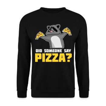 Raton laveur avec pizza - Sweat-shirt Unisexe - noir - Devant - Alina (178cm) & Michal (187cm)