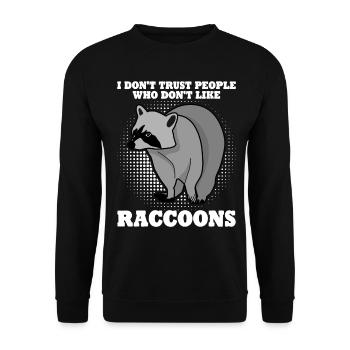 Raccoon Raccoon - Unisex Sweatshirt - black - Front - Alina (178cm) & Michal (187cm)
