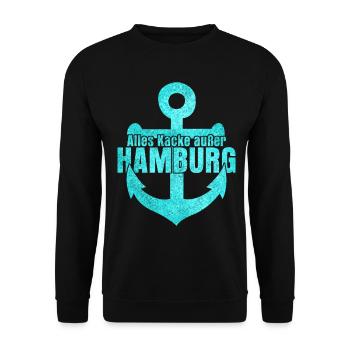 Hamburg Hamburger Hafen - Unisex Pullover - Schwarz - Vorne - Alina (178cm) & Michal (187cm)