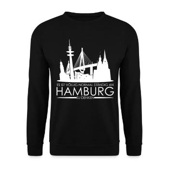 Hamburg Brücke Hamburger - Unisex Pullover - Schwarz - Vorne - Alina (178cm) & Michal (187cm)