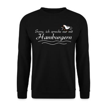 Hamburger Möwe Hamburg - Unisex Pullover - Schwarz - Vorne - Alina (178cm) & Michal (187cm)