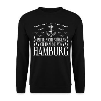 Hamburger Hafen - Unisex Pullover - Schwarz - Vorne - Alina (178cm) & Michal (187cm)