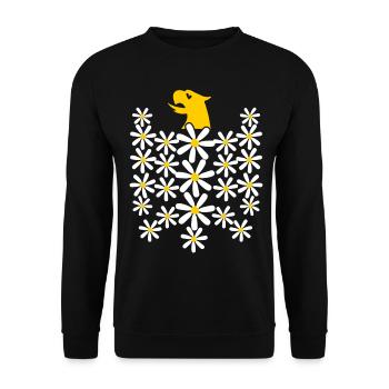 Gänseblümchen Bundesadler aus Blüten - Unisex Pullover - Schwarz - Vorne - Alina (178cm) & Michal (187cm)
