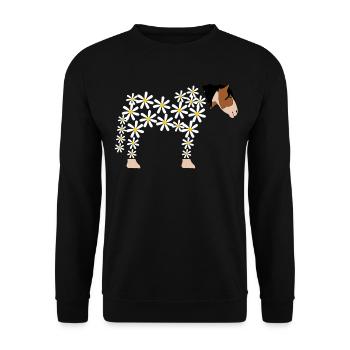 Horse made of daisy horses - Unisex Sweatshirt - black - Front - Alina (178cm) & Michal (187cm)