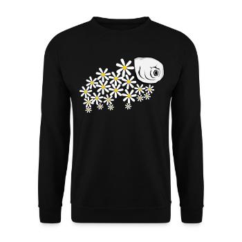 Bärtierchen Tardigrade Blüten - Unisex Pullover - Schwarz - Vorne - Alina (178cm) & Michal (187cm)