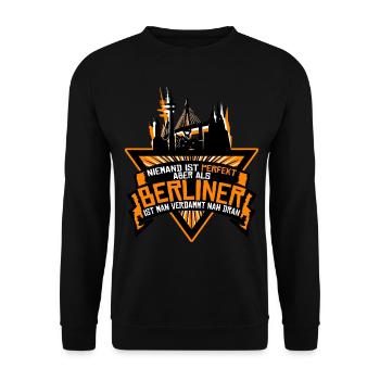 Berlin Spruch Berliner - Sweat-shirt Unisexe - noir - Devant - Alina (178cm) & Michal (187cm)