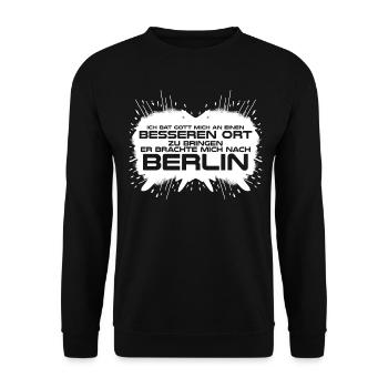 Berlin Berliner - Unisex Pullover - Schwarz - Vorne - Alina (178cm) & Michal (187cm)