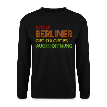 Berlin Kreuzberg Berliner - Unisex Pullover - Schwarz - Vorne - Alina (178cm) & Michal (187cm)