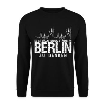 Berlin Pankow Berliner - Unisex Pullover - Schwarz - Vorne - Alina (178cm) & Michal (187cm)