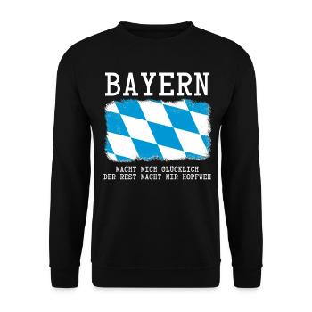 Bayern Spruch - Unisex Pullover - Schwarz - Vorne - Alina (178cm) & Michal (187cm)
