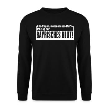 Bayern lustiger bayrischer Spruch - Unisex Pullover - Schwarz - Vorne - Alina (178cm) & Michal (187cm)