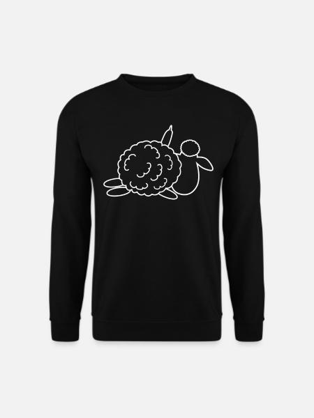 Sheep shows middle finger - Unisex Sweatshirt - black
