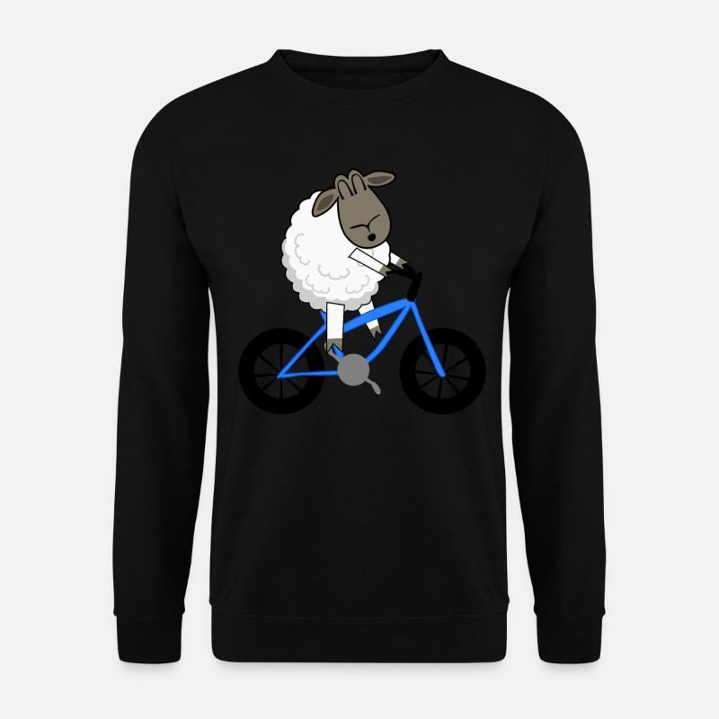 Schaf auf Fahrrad - Unisex Pullover - Schwarz