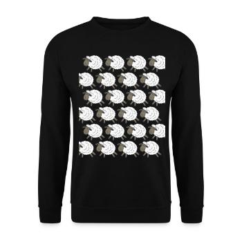 Moutons Moutons - Sweat-shirt Unisexe - noir - Devant - Alina (178cm) & Michal (187cm)
