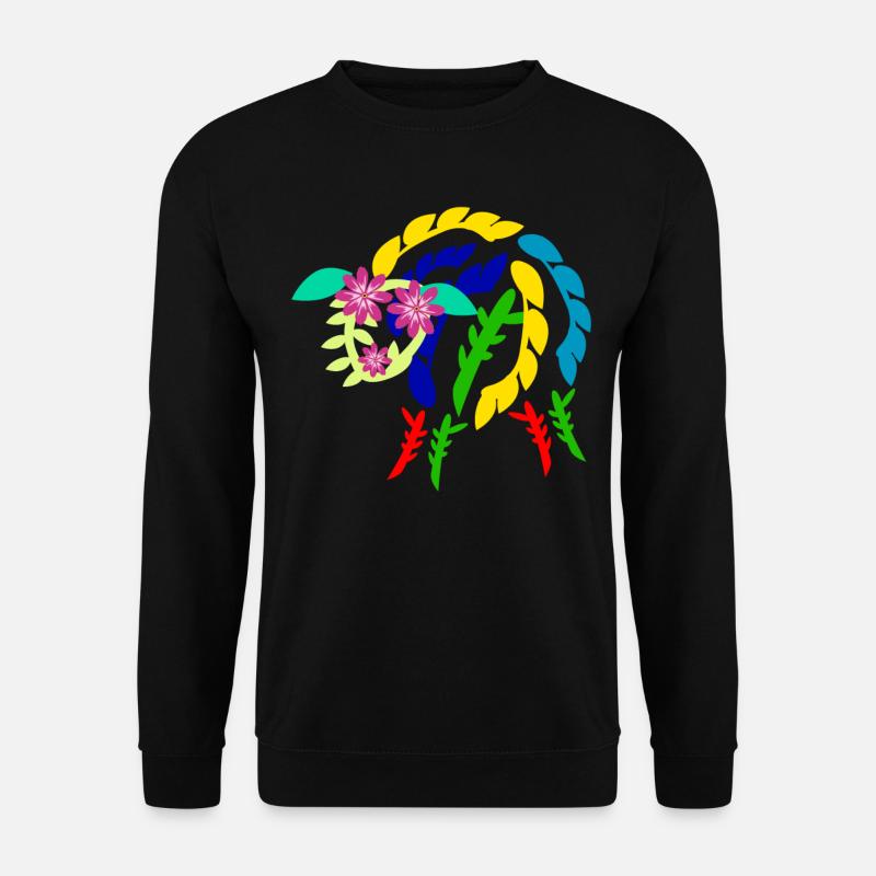 Schaf aus Blumen Schafe - Unisex Pullover - Schwarz