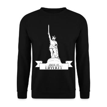 Hermannsdenkmal Statue of Lipperty - Unisex Pullover - Schwarz - Vorne - Alina (178cm) & Michal (187cm)