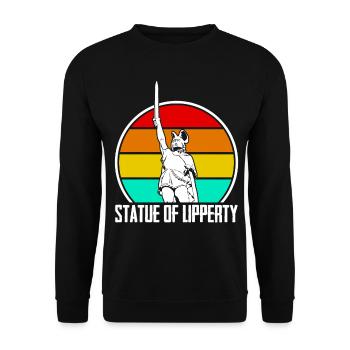 Teuteburger Wald Hermannsdenkmal - Unisex Pullover - Schwarz - Vorne - Alina (178cm) & Michal (187cm)