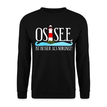 Ostsee Leuchtturm Ostseeküste - Unisex Pullover - Schwarz - Vorne - Alina (178cm) & Michal (187cm)