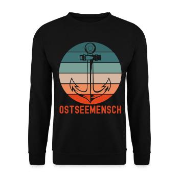 Ostseeküste Ostseemensch Ostsee - Unisex Pullover - Schwarz - Vorne - Alina (178cm) & Michal (187cm)