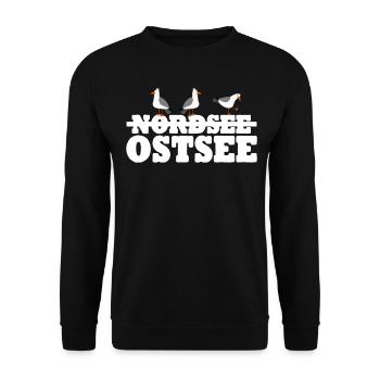 Ostseeküste Möwen Ostsee - Unisex Pullover - Schwarz - Vorne - Alina (178cm) & Michal (187cm)