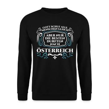 Österreich Urlaub Österreicher - Unisex Pullover - Schwarz - Vorne - Alina (178cm) & Michal (187cm)