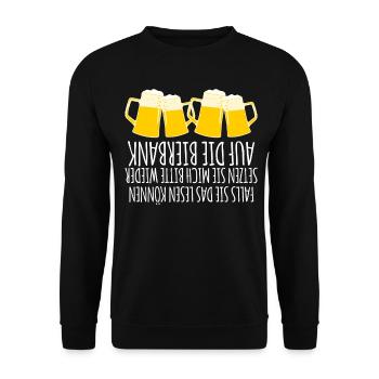 Bier Biergarten Bierkrug Bierfest - Unisex Pullover - Schwarz - Vorne - Alina (178cm) & Michal (187cm)