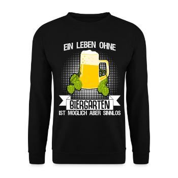 Biergarten Biertrinker Bier Bierkrüge - Unisex Pullover - Schwarz - Vorne - Alina (178cm) & Michal (187cm)