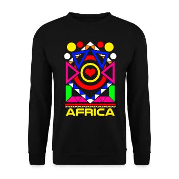 Afrique Coeur Africain - Sweat-shirt Unisexe - noir - Devant - Alina (178cm) & Michal (187cm)