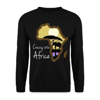 Afrique Vacances Safari Eléphant Africain - Sweat-shirt Unisexe - noir - Devant - Alina (178cm) & Michal (187cm)