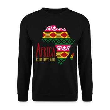 Afrique Vêtements Africains - Sweat-shirt Unisexe - noir - Devant - Alina (178cm) & Michal (187cm)