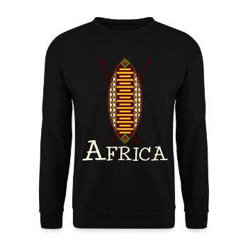 Afrique bouclier africain - Sweat-shirt Unisexe - noir - Devant - Alina (178cm) & Michal (187cm)
