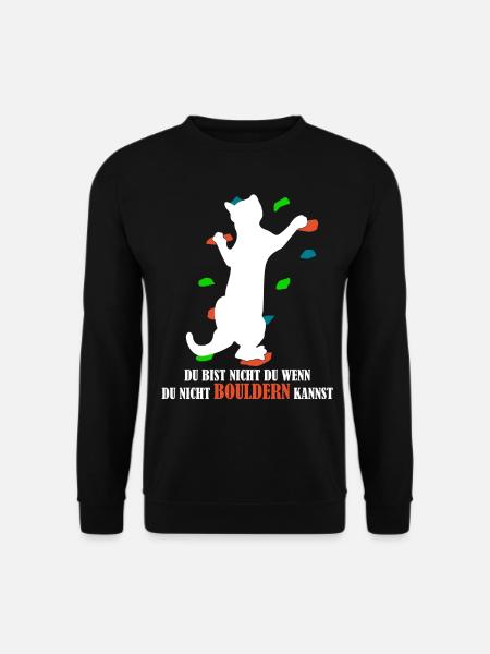 Bouldern Katze Klettern - Unisex Pullover - Schwarz