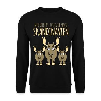 Skandinavien Elche Skandinavier - Unisex Pullover - Schwarz - Vorne - Alina (178cm) & Michal (187cm)