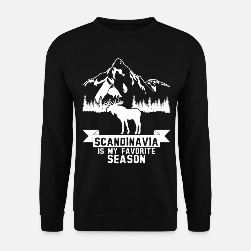 Skandinavien Elch Wandern - Unisex Pullover - Schwarz