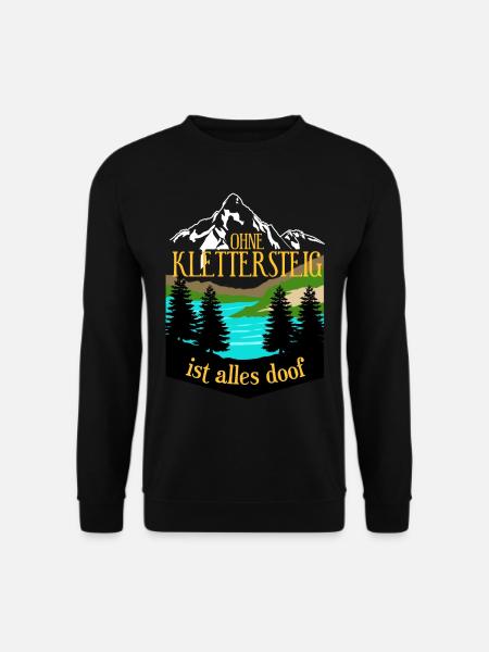 Klettersteig Bergsteigen Bergwandern - Unisex Pullover - Schwarz