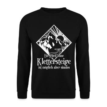 Klettersteig Wandern Berge Bergwandern - Unisex Pullover - Schwarz - Vorne - Alina (178cm) & Michal (187cm)