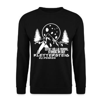Klettersteig Berge Wandern Bergwandern - Unisex Pullover - Schwarz - Vorne - Alina (178cm) & Michal (187cm)