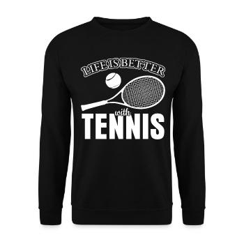 Joueur de tennis Raquette de tennis - Sweat-shirt Unisexe - noir - Devant - Alina (178cm) & Michal (187cm)