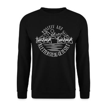 Klettersteig Bergwandern Berge Wandern - Unisex Pullover - Schwarz - Vorne - Alina (178cm) & Michal (187cm)