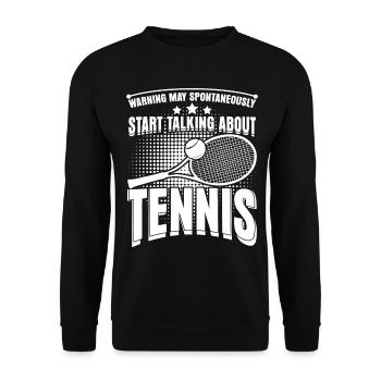 Tennis Joke Tennis Racket - Unisex Sweatshirt - black - Front - Alina (178cm) & Michal (187cm)