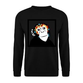 Monkey Monkey Face Monkey - Unisex Sweatshirt - black - Front - Alina (178cm) & Michal (187cm)