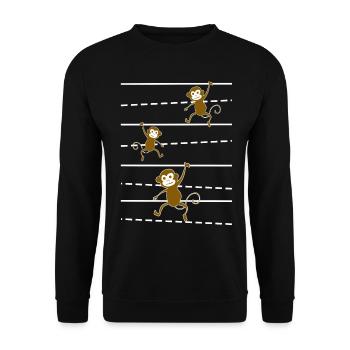 Affe lustige Affen - Unisex Pullover - Schwarz - Vorne - Alina (178cm) & Michal (187cm)