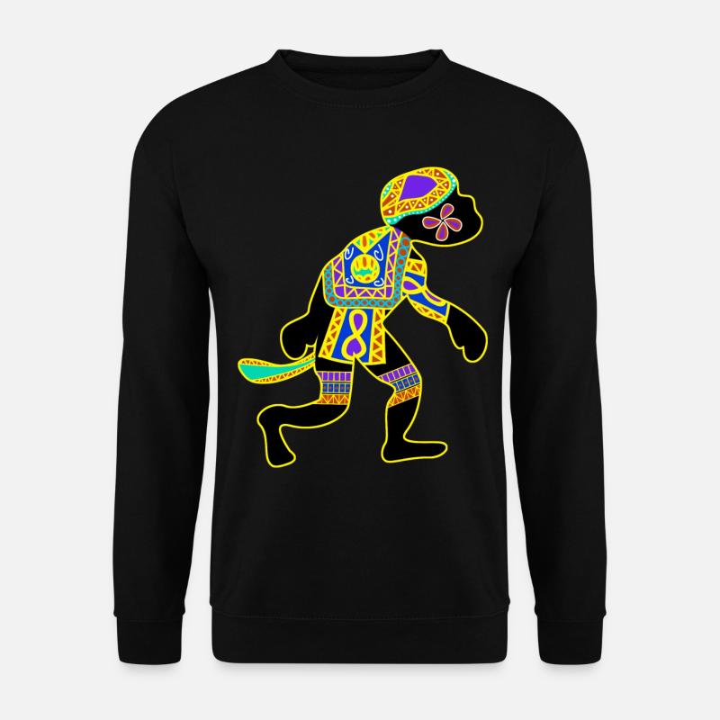 Affe mit Mustern Affen - Unisex Pullover - Schwarz