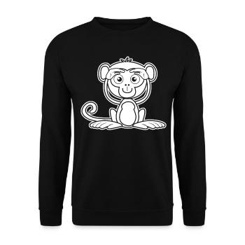 Singe mignon Singe - Sweat-shirt Unisexe - noir - Devant - Alina (178cm) & Michal (187cm)