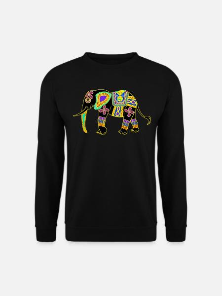 Elefanten bunter Elefant - Unisex Pullover - Schwarz